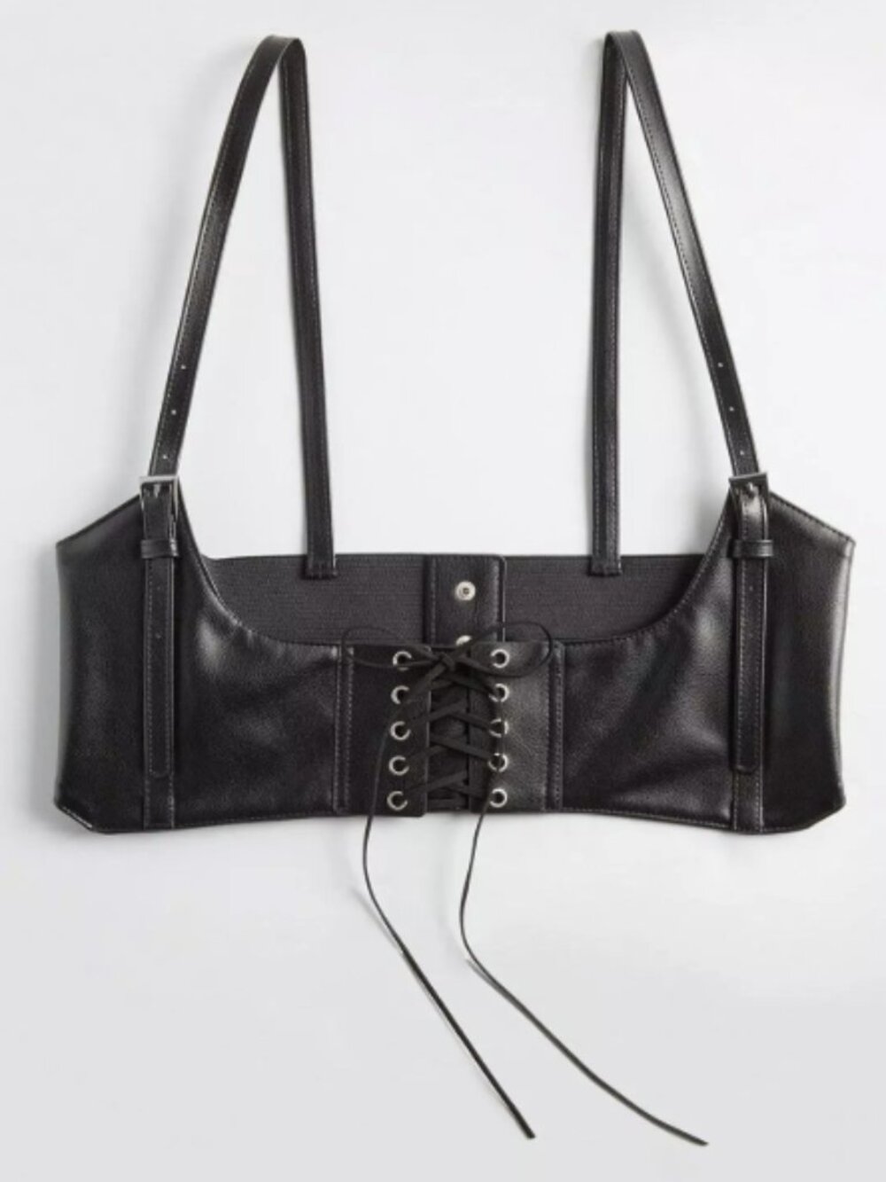 Torrid Nightfall Black Harness Waist Corset Belt Lace Up Faux Leather Size 5